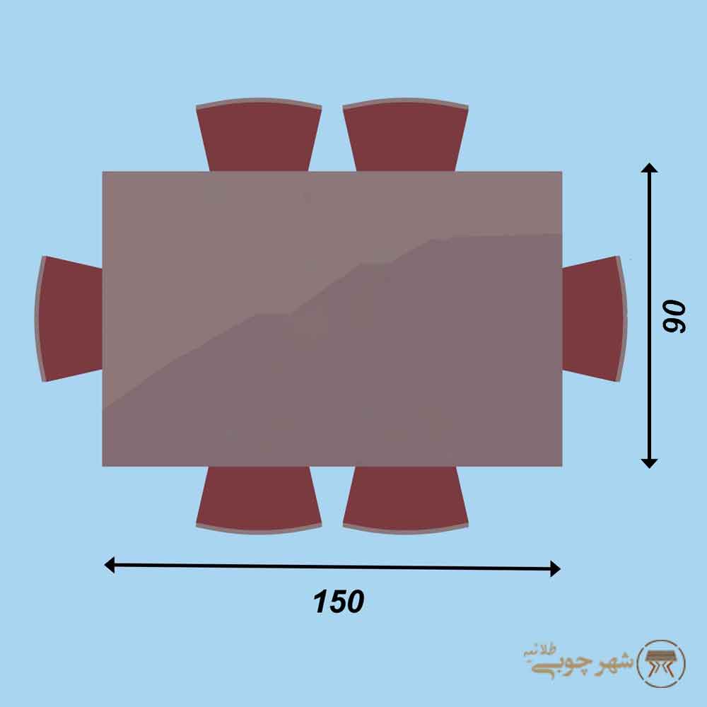 ابعاد میز ناهارخوری 6 نفره