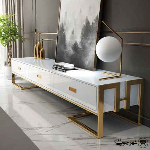 میز تلویزیون وکیوم طلایی