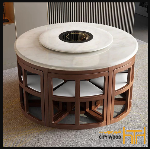 میز ناهارخوری کمجا؛ انتخابی هوشمند برای فضاهای کوچک میز ناهر خوری کم جای گرد