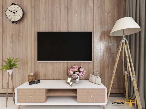 مقایسه کامل میز تلویزیون چوبی طبیعی MDF vs: مزایا، معایب و انتخاب هوشمندانه در کاشان میز تلوزیون چوبی