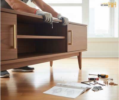 نصب و جابجایی میز تلویزیون چوبی: راهنمای امن حملونقل جابه جایی