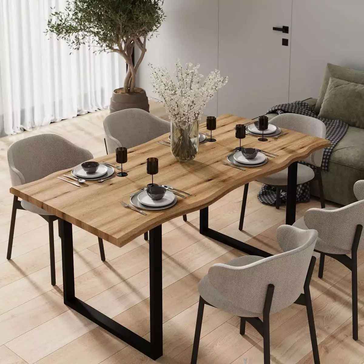 میز ناهار خوری پایه فلزی