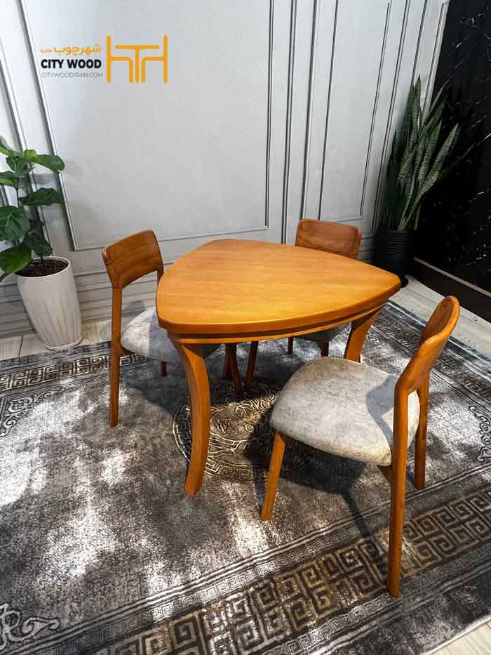 میز ناهارخوری مثلثی سه نفره مدل نوا کد 80009